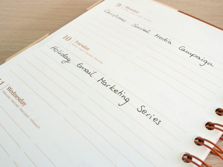 Notebook planning shows series episode list closeup