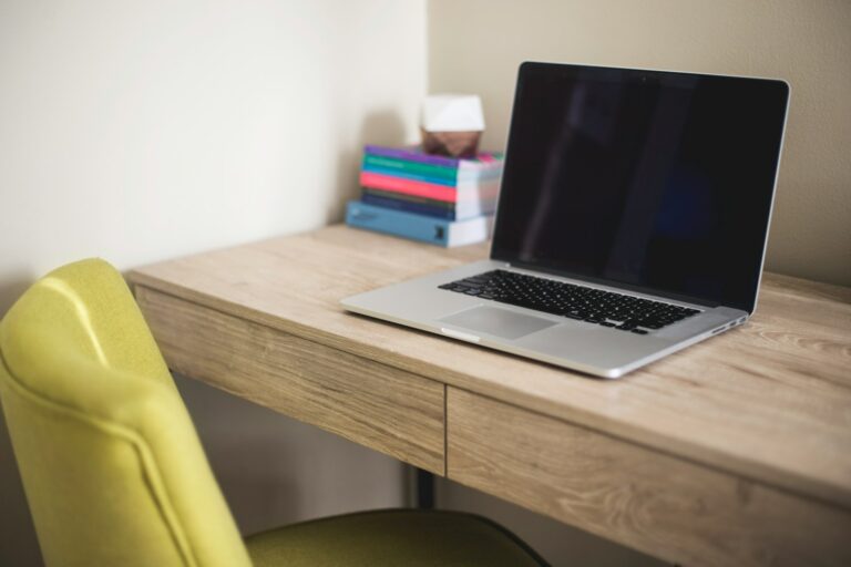 Movie script writing desk laptop